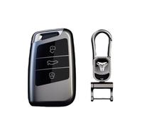 Happyit Carcasas para Llaves Coche Accesorios Gris Titanio para Volkswagen VW Passat B8 Arteon CC Magotan B5 Jetta Skoda A7 Variant 3 Botones (Gris+Hebilla Cuadrada)