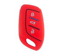 Happyit Caso de la Cubierta de la Carcasa de Llave de Coche de Silicona con Diseño de Nido de Abeja para Roewe RX3 RX8 ERX5 RX5 I6 I5 MG4 MG5 MG6 MG ZS EV HS EHS ZX GT 3 Botones (Rojo)