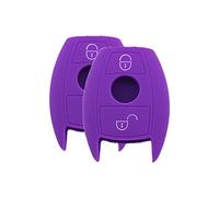 Happyit Caso de la Cubierta de la Llave del Coche del Silicón para Mercedes Benz Classe A180 A200 A260 2 Botones Alejado Shell Dominante (Púrpura)