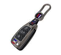 Happyit Casos de Cubierta de la Llave del Coche de Aleación de Zinc para Audi A1 A3 A6 Q2 Q3 Q7 TT TTS R8 S3 S6 RS3 RS6 3 Botones Plegable Mando a Distancia Shell (Color Mate)