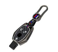 Happyit Casos de Cubierta de la Llave del Coche de Aleación de Zinc para Mercedes Benz Clase A C E S GLA CLA GLK GLC CLS W204 W463 W176 W251 AMG con Silicona de Fibra de Carbono (3 Botones Color Mate)