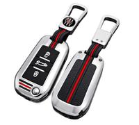 Happyit Casos de Cubierta de la Llave del Coche de Aleación de Zinc para Peugeot 3008 208 308 508 408 307 4008 para Citroen C4 C4L C3 C6 C3-XR Picasso DS3 DS4 DS5 3 Botones (Plata, A)