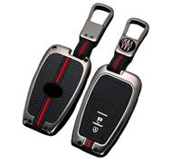 Happyit Casos de Cubierta de la Llave del Coche de Aleación de Zinc para Toyota Camry RAV4 Avalon C-HR Prius Corolla GT86 Protección Impermeable de 360 ° (Color mate, 3 Botones)