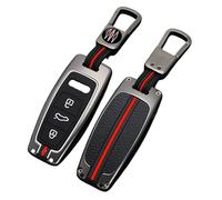 Happyit Casos de la Cubierta de la Llave del Coche de la Aleación del Cinc para Audi A6L A7 A8 Q8 Etron C8 D5 3 Botones Accesorios de Control Remoto (Color Mate)