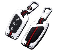 Happyit Casos de la Cubierta de la Llave del Coche de la Aleación del Cinc para MG ZS EV MG6 EZS HS EHS para Roewe RX5 i6 i5 RX3 RX8 ERX5 3 Botones. (Plata)
