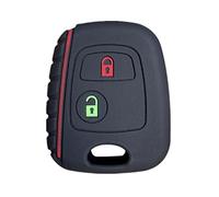 Happyit Casos Fluorescentes de la Cubierta de la Llave del Coche del Silicón del Botón para Peugeot 107 207 307 407 206 306 406 para Citroen C1 C4 C2 C3 Berlingo Xsara Picasso (Negro)