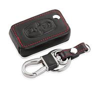 Happyit Coche de Cuero de Mando a Distancia Llave de la Cubierta del Caso Llavero para 2 Botones de Plegar la llave Peugeot 107 208 207 3008 308 RCZ 508 408 2008 407 307 206 (Negro)