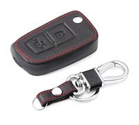 Happyit Cubierta de Cuero de la Llave del Coche Casos Llavero para Nissan Qashqai X-trail Juke Sentra Versa Altima Micra Pulsar 2 Botones