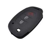 Happyit Cubierta de la Caja de la Llave del Coche de Silicona para Hyundai Creta I10 I20 Tucson Elantra Santa Fe 2016 - 2019 3 Botones (Negro)