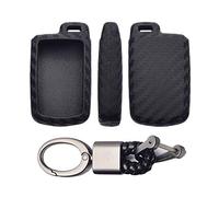 Happyit Cubierta de la Caja de la Llave del Coche Patrón de Fibra de Carbono Silicona Blanda Llavero para Toyota Camry Sienna 2 3 4 Botones