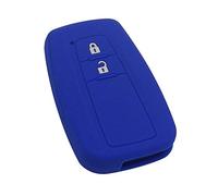 Happyit Cubierta del Caso Dominante del Coche de Silicona para Toyota CHR C-HR Camry Prius Prado 2 Botón Llave Inteligente (Azul)