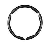Happyit Cubierta del Volante del Coche de Fibra de Carbono de 2/3 PCS Cubierta del Impulsor de la Rueda de Cuero de Fibra de PVC Universal Antideslizante (Negro+3pc)