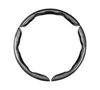 Happyit Cubierta del Volante del Coche de Fibra de Carbono de 2/3 PCS Cubierta del Impulsor de la Rueda de Cuero de Fibra de PVC Universal Antideslizante (Gris+3pc)