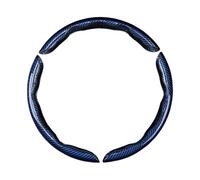 Happyit Cubierta del Volante del Coche de Fibra de Carbono de 2/3 PCS Cubierta del Impulsor de la Rueda de Cuero de Fibra de PVC Universal Antideslizante (Azul+3pc)