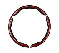 Happyit Cubierta del Volante del Coche de Fibra de Carbono de 2/3 PCS Cubierta del Impulsor de la Rueda de Cuero de Fibra de PVC Universal Antideslizante (Rojo+3pc)