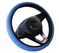 Happyit Cubiertas de volante de coche de cuero de forma accesorios de coche universales de 15 pulgadas / 38cm Interior para mujeres hombres (Azul)