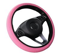 Happyit Cubiertas de volante de coche de cuero de forma accesorios de coche universales de 15 pulgadas / 38cm Interior para mujeres hombres (Rosa)