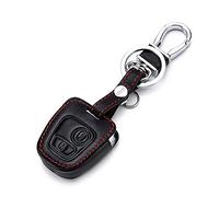 Happyit Cuero Coche Llave Caso Cubrir Protector de Piel para Peugeot 107 207 307 407 106 206 306 406 CSL2017 Citroen C2 C3 C4 2 Botones Remoto Fob Llave