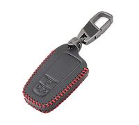 Happyit Cuero Cubierta de la Llave del Coche Casos para Toyota CHR C-HR 2017 2018 Prius 2 Botones Llaveros Sin llave Accesorios (Línea roja)