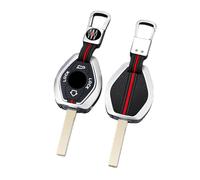 Happyit Cuero de Aleación de Zinc Fundas para BMW EWS E38 E39 E46 E83 E53 E60 E63 E61 E64 X3 X5 Z3 Z4 1/3/5/7 Funda para Llaves de Coche (Plata+Hebilla Cuadrada)