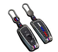 Happyit Cuero de Aleación de zinc Fundas para bmw1 3 5 Series F10 F11 F20 F30 F31 F34 G20 G30 X3 F25 X4 I3 M3 M4 con Fibra de Carbono Silicona (4 Botones, Color Mate)