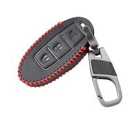 Happyit Cuero Funda para Llave de Coche Llavero para Nissan Tiida Livina X-Trail Qashqai March Juke Pathfinder Note GTR Kicks Murano Teana 3 Botones (A)