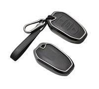 Happyit Funda de Aleación de Cuero para Llave de Coche Accesorio para Peugeot 2008 3008 4008 5008 308 408 508 C1 C2 C4 C6 C3-XR Picasso Grand DS3 DS5 3 Buttons (Negro+Gris)