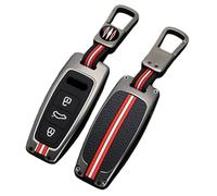 Happyit Funda de aleación de Zinc para llave de coche accesorio para Audi A3 A4 A5 A6 A7 S4 S5 S6 S7 S8 Q5 3 Buttones (Mate+Hebilla cuadrada)