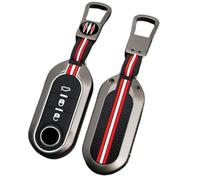 Happyit Funda de aleación de Zinc para Llave de Coche Accesorio para Fiat 500 Panda Punto Bravo Ducato Peugeot Boxer Citroen Jumper Auto SIP22 Blade (Mate+Hebilla Cuadrada+03)