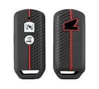 Happyit Funda de silicona para llave de coche Honda PCX 150 Hybrid X-ADV SH125 Scoopy SH300 Forza 125 300 Scooter 2 botones (negro + rojo)