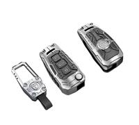 Happyit Funda para Llave de Coche, Carcasa Protectora para Audi A1 A3 A4 A5 Q7 A6 C5 C6 3 Botones (Plata+Hebilla Cuadrada)