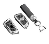 Happyit Funda para Llave de Coche, Carcasa Protectora para BMW X1 X3 X4 X5 F15 X6 F16 G30 7 Series G11 F48 F39 520 525 f30 118i 218i 320i 3/4 Botones (Plata+SOGA+3B)