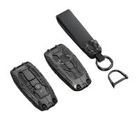 Happyit Funda para llave de coche, carcasa protectora para Ford Focus 4 Edge Explorer Trurus Mustang Ranger Fusion F150 F250 F350 Ecosport 3/4/5 Botones (Negro+Sog 3B)