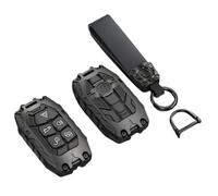 Happyit Funda para llave de coche, carcasa protectora para Land Rover Discovery 4 Range Rover Sport Evoque Vogue LR2 LR4 Für Jaguar Freelander XFL XE XJ 5 Boutons (Negro+Soga)