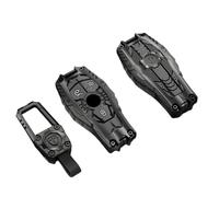 Happyit Funda para Llave de Coche, Carcasa Protectora para Mercedes Benz A C E S G Klasse GLA CLA GLK GLC CLS W204 W463 W176 W251 W205 AMG 2/3 Botones (Negro+Hebilla Cuadrada+3B)