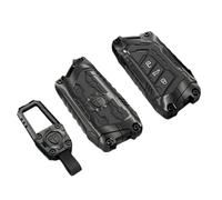 Happyit Funda para Llave de Coche, Carcasa Protectora para VW Volkswagen Golf 8 2020 Skoda Octavia A8 2021 Seat Leon MK4 3 Botones (Negro+Hebilla Cuadrada)