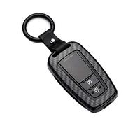Happyit Fundas de Cubierta de Llave de Coche de Carcasa de Fibra de Carbono ABS Para Toyota CHR C-HR Prado Prius Camry Corolla RAV4 2 3 4 Botones Llavero Sin llave (Negro)