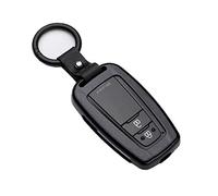 Happyit Fundas de Cubierta de Llave de Coche de Carcasa de Fibra de Carbono ABS Para Toyota CHR C-HR Prado Prius Camry Corolla RAV4 2 3 4 Botones Llavero Sin llave (Negro B)