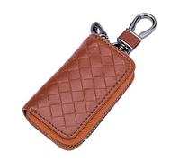 Happyit Genuina de Cuero de Gran Capacidad con Cremallera Coche Clave Caso de la Cartera de Todas Las Llaves del Coche (Amarillo)