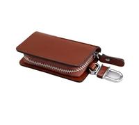 Happyit Genuina de Cuero de Gran Capacidad con Cremallera Coche Clave Caso de la Cartera de Todas Las Llaves del Coche (Marrón)