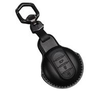 Happyit LLavero Funda de cuero para llave de coche, funda para bmw Mini Cooper Clubman Hardtop Hatchback Countryman F54 F55 F56 F57 F60 3 Buttones (Negro)