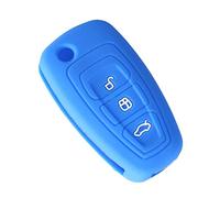 Happyit Silicona Caja de la Cubierta del Control Remoto de la Llave del Coche para Ford Focus 3 MK3 ST RS Ecosport Kuga Escape Nuevo Fiesta 3 Botones Tecla Inteligente (Cielo Azul)