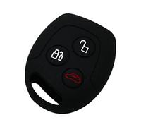 Happyit Silicona Caja de la Cubierta del Control Remoto de la Llave del Coche para Ford Mondeo Fiesta Focus C-MAX KA Galaxy 3 Botones Tecla (Negro)