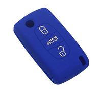 Happyit Silicona Caja de la Llave del Coche Cubrir para Peugeot 107 207 307 407 308 607 Citroen C1 C2 C3 C4 C5 C6 C8 3 Botóns (Azul)