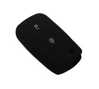 Happyit Silicona Caso de la Cubierta de la Llave del Coche para VW Volkswagen Amarok Polo Golf 4 5 6 MK4 Bora Jetta 2 Botones (Negro)