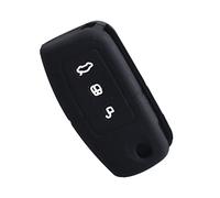 Happyit Silicona Coche Clave Cubierta de la Caja para Ford Fiesta Focus 2 Ecosport Kuga Escape MK2 3 Botones Tecla Flip (Negro)