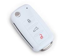 Happyit Silicona del Caso de la Cubierta de la Llave del Coche para Volkswagen VW Polo Passat B5 Golf 4 5 6 Jetta Mk6 Tiguan GOL Cross Fox Más EOS Scirocco Beetle (Blanco)