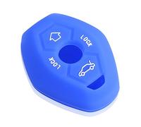 Happyit Silicona Llave Inteligente del Coche Caso Cubrir para BMW 02 Modelos 3 5 7 Serie 2 Botones Accesorios de Control Remoto (Azul)