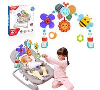 HappyKidsClub Arco de Juguetes para Cochecito, Juguetes Sensoriales Educativo con Sonajero, Regalos Bebés Recien Nacido (Jardín)