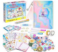 HappyKidsClub Diario de Scrapbooking Niña 6-12 Años, Kit de Scrapbooking con Pegatinas, Papel, Marcadores y Accesorios, Resistente a la Decoloración, No Plegable